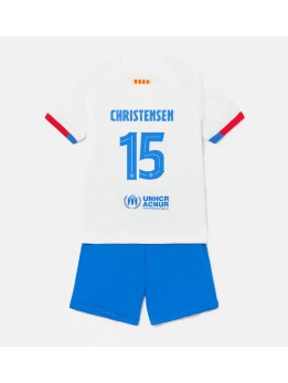 Barcelona Andreas Christensen #15 Auswärts Trikotsatz für Kinder 2023-24 Kurzarm (+ Kurze Hosen)